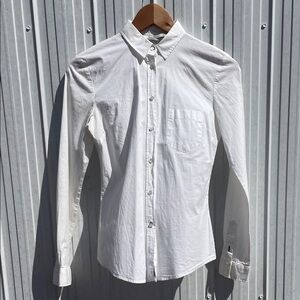 Zara White Casual Button Down Shirt